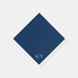 Custom Color Corner Wedding Monogram Napkin