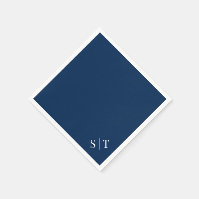 Custom Color Corner Wedding Monogram Napkin (Corner)