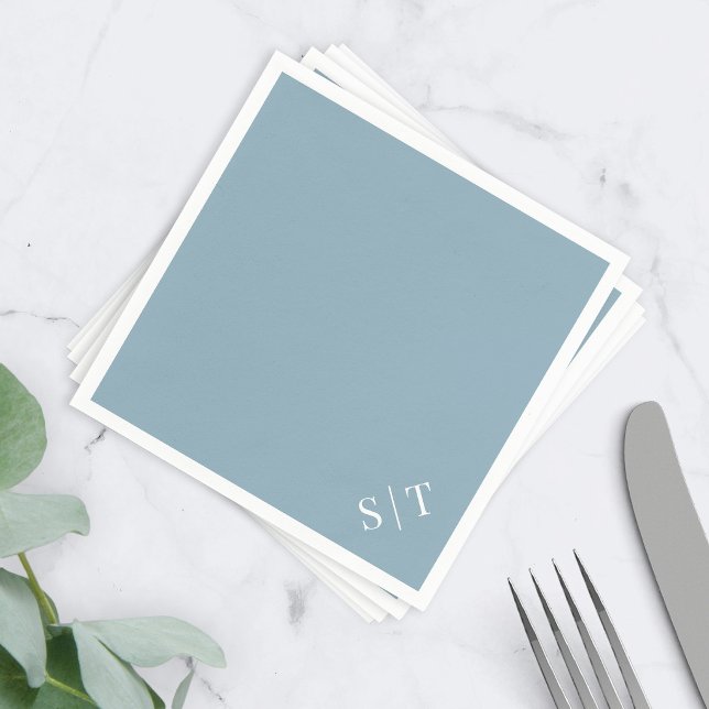 Custom Color Corner Wedding Monogram Napkin (Creator Uploaded)