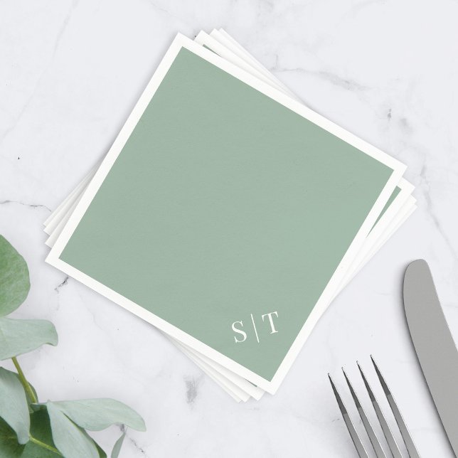 Custom Color Corner Wedding Monogram Napkin (Creator Uploaded)