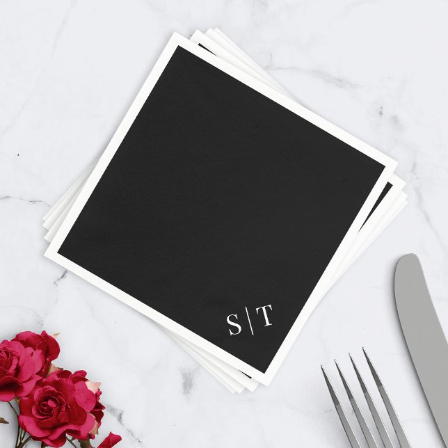 Custom Color Corner Wedding Monogram Napkin (Creator Uploaded)