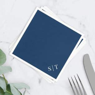 Custom Color Corner Wedding Monogram Napkin