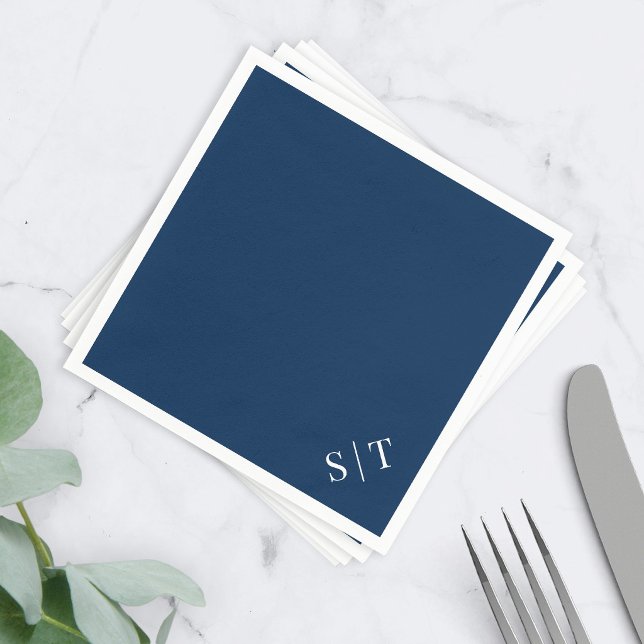 Custom Color Corner Wedding Monogram Napkin (Creator Uploaded)