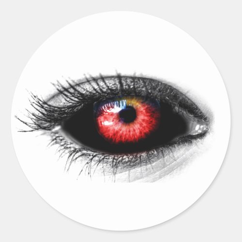 Custom Color Creepy Red ZombieVampire Eye Sticker
