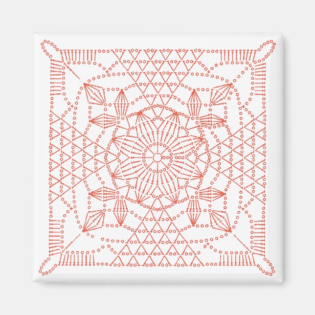 Custom Color Crochet Chart Magnet (Front)