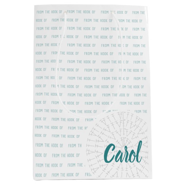 Custom Color Crochet Chart Medium Gift Bag (Front)