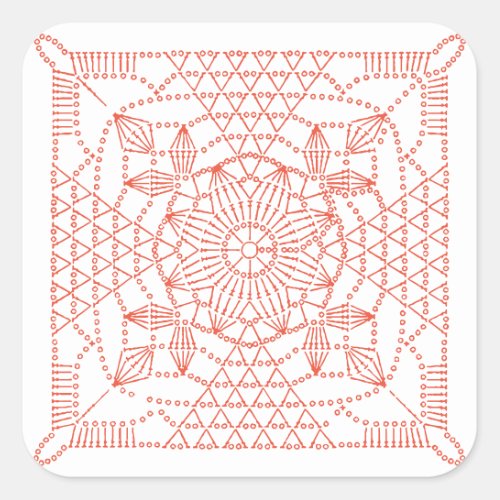 Custom Color Crochet Chart Square Sticker