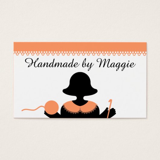 Custom color crochet hook tatting girl silhouette (Front)