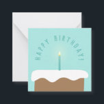 Custom Color Cute Illustrated Cake Birthday Card<br><div class="desc">Cute birthday card featuring an illustrated birthday cake with frosting topped with a lit birthday candle,  surrounded by curved text "Happy birthday!" above it.  Colors of all elements are customizable on this card.  Keep a stash of these generic birthday cards to include with your birthday gifts or for emergencies!</div>