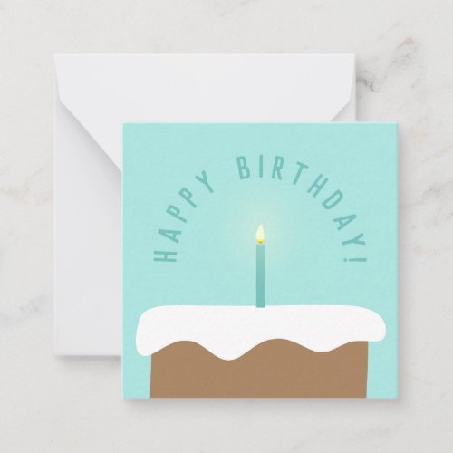 Custom Color Cute Illustrated Cake Birthday Card