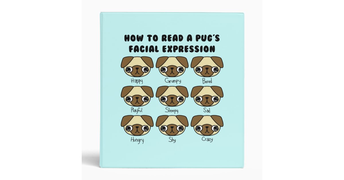 Custom Color Cute Kawaii Cartoon Pug Funny Binder Zazzle Com,Cute Printable Print Halloween Coloring Pages