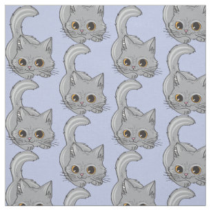 Custom color Cute Kitten fabric