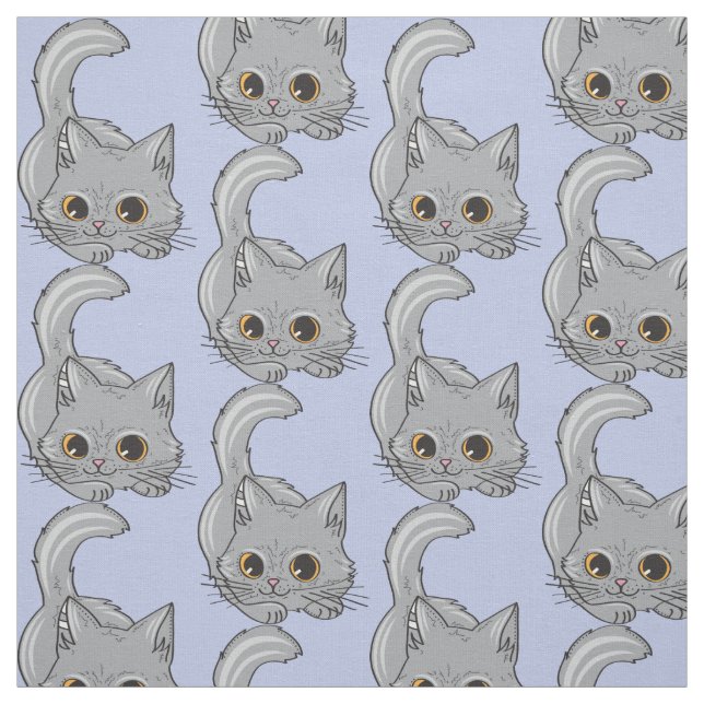 Custom color Cute Kitten fabric (Swatch)