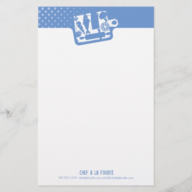 Custom color cutting board food utensils menu (Front)