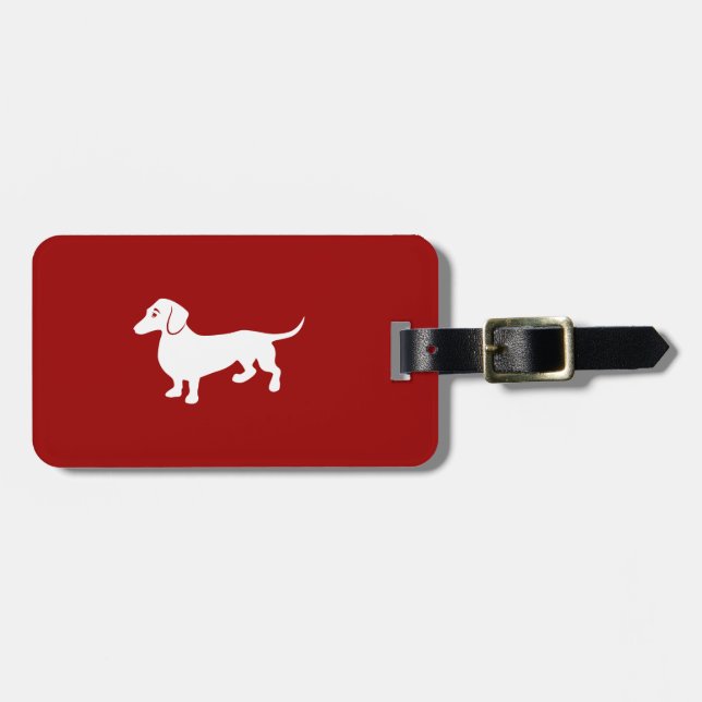 Custom Color Dachshund Luggage Tag (Front Horizontal)