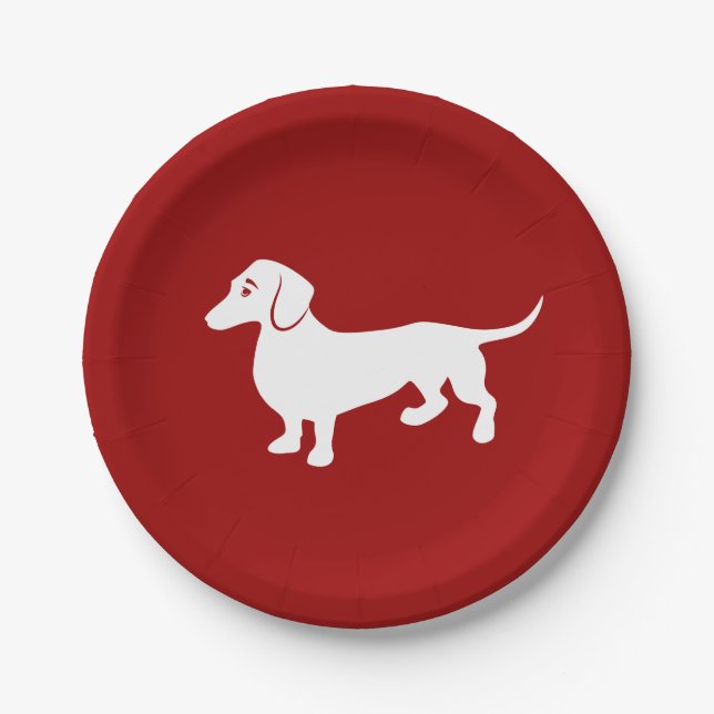 Custom Color Dachshund Paper Plates (Front)