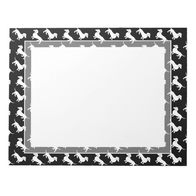 Custom Color Dachshund Pattern Notepad (Front)