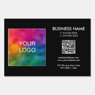 Custom Color & Design Business Logo QR Code Sign