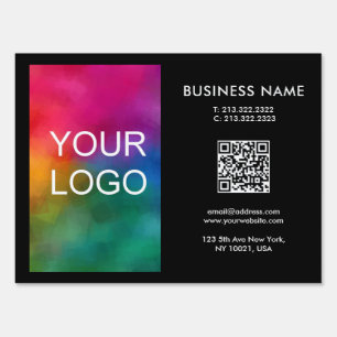Custom Color & Design Logo QR Code Template Sign