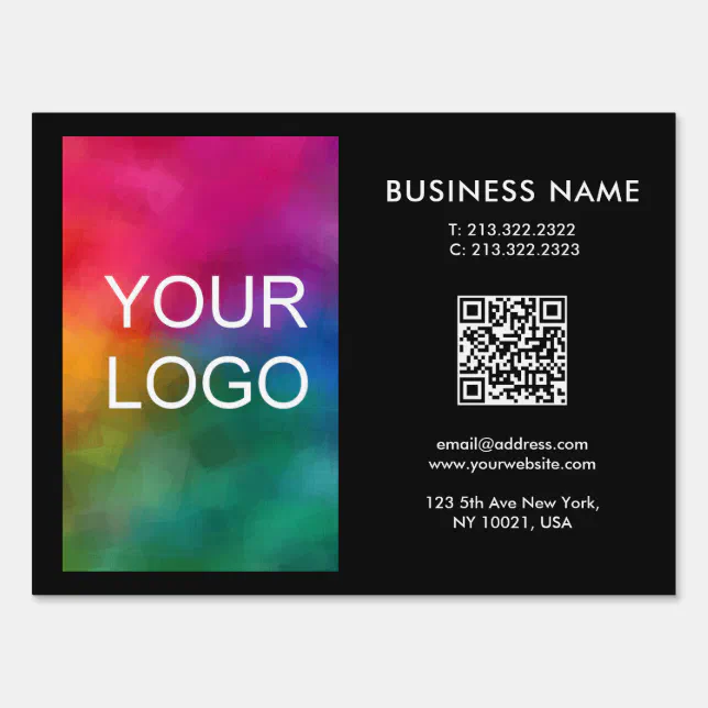 Custom Color & Design Logo QR Code Template Sign | Zazzle