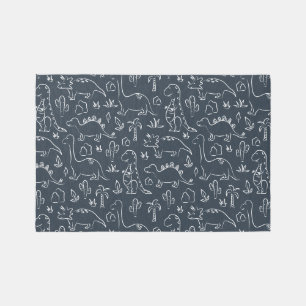 Custom Color Dinosaur Pattern Modern Kids Boy Room Rug