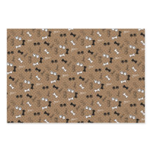 Custom Color, Dog Print Wrapping Paper Sheet Set