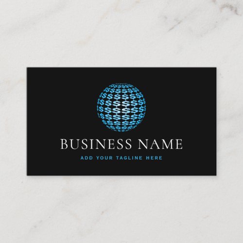 Custom Color Dollar Signs Sphere Financial Adviser Business Card