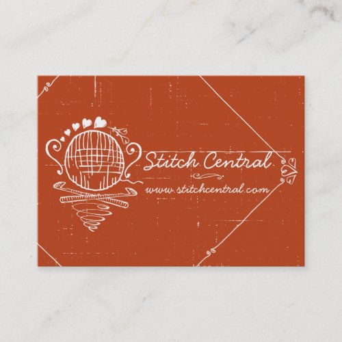 custom color doodle crochet hooks ball of yarn business card