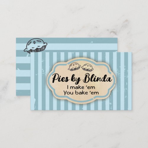 Custom color doodle pie fruit pies bakery baking business card