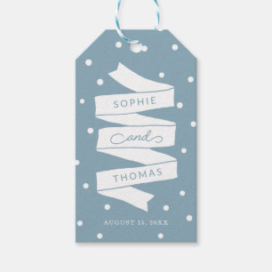 Custom Color Dots and Ribbon Wedding Favor Gift Tags