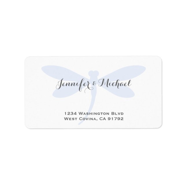 Custom Color Dragonfly Address Label Template (Front)