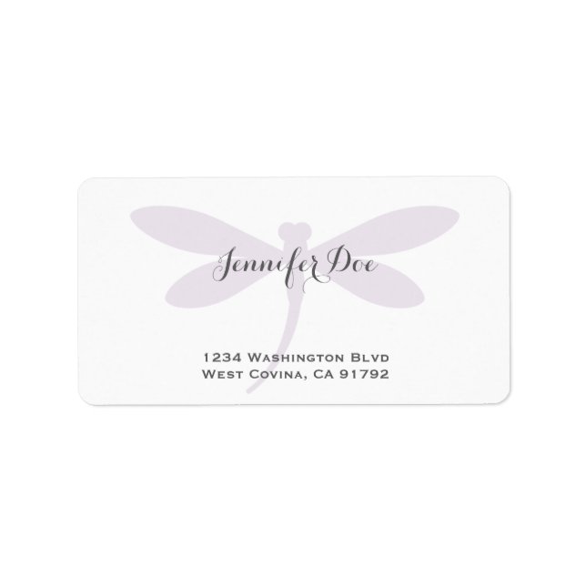 Custom Color Dragonfly Address Label Template (Front)