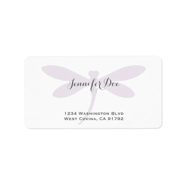 Custom Color Dragonfly Address Label Template Zazzle