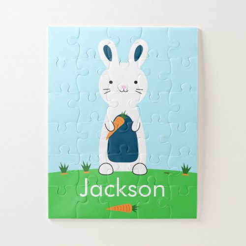 Custom Color Easter Bunny Personalized Puzzle