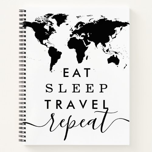 Custom Color Eat Sleep Repeat Travel Journal