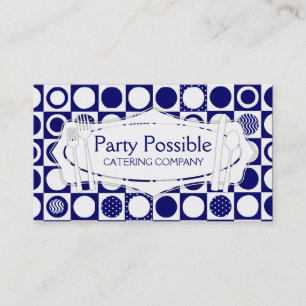 Custom color eating utensils chef catering card