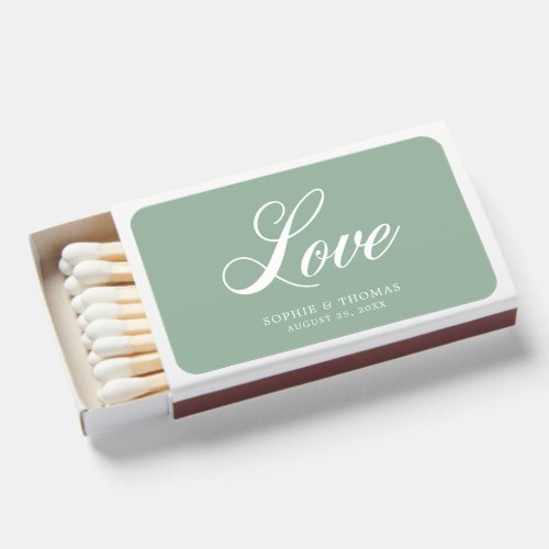 Custom Color Elegant Cursive Love Wedding Matchboxes