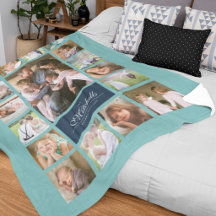 Custom Color Elegant Script Family Photo Collage
