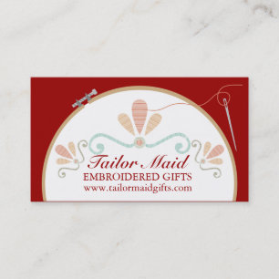 Custom color embroidery hoop needle thread business card