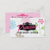 Custom color embroidery sewing stitches flowers business card (Front/Back)