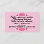 Custom color embroidery sewing stitches flowers business card (Back)