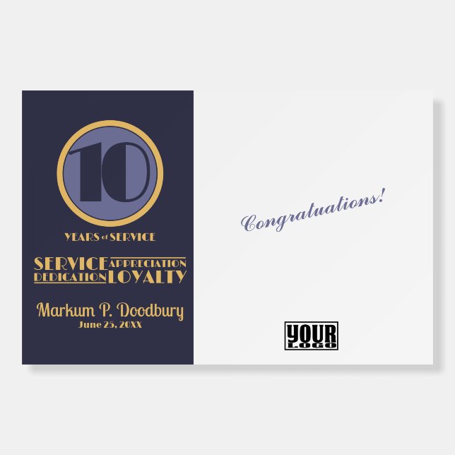 Custom color employee anniversary sign board (Front)