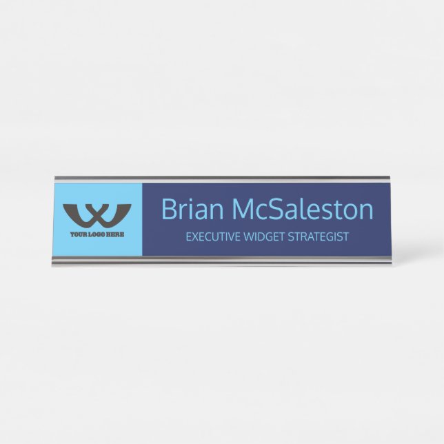 Custom color employee name title desk nameplate (Front)
