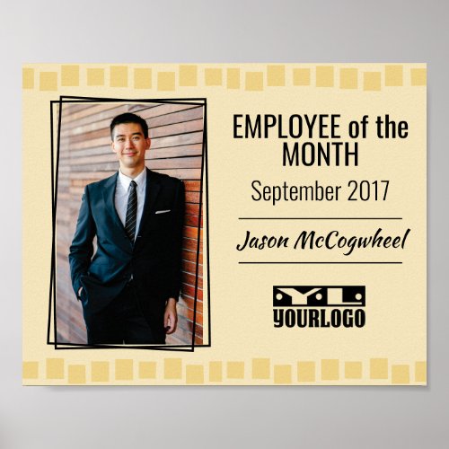 Custom color employee of the month certificate pos poster