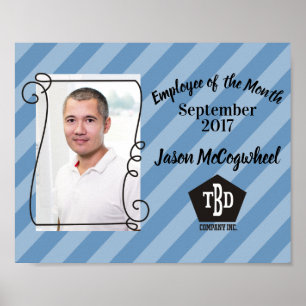 Custom color employee of the month certificate poster