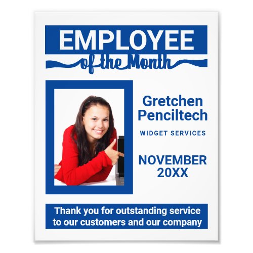 Custom color employee of the month photo award