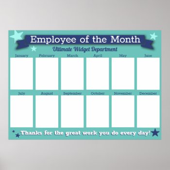 Custom Color Employee Of The Month Photo Display P Poster by yourockawards at Zazzle