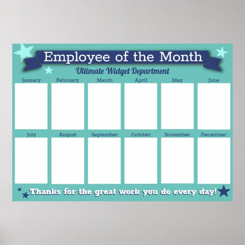 Custom color employee of the month photo display p poster