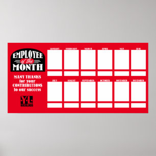 Custom color employee of the month photo display p poster