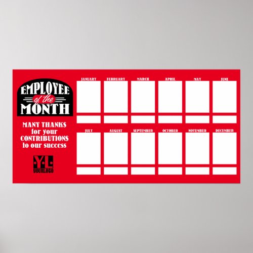 Custom color employee of the month photo display p poster